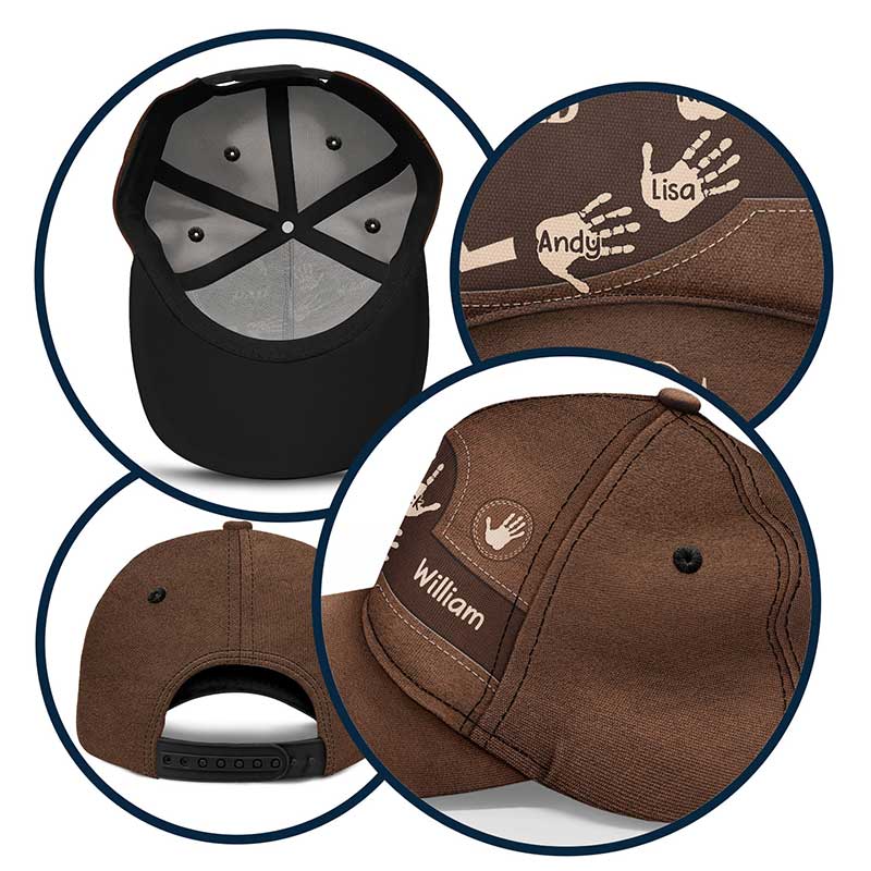 Detailed shot of the polyester and cotton fabric blend of a custom printed cap, showcasing material quality